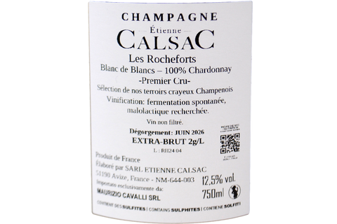 CHAMPAGNE PREMIER CRU BLANC DE BLANCS EXTRA BRUT "LES ROCHEFORTS" - ÉTIENNE CALSAC