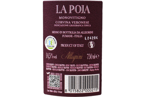 CORVINA VERONESE IGT "LA POJA" 2019 CASSA LEGNO - ALLEGRINI