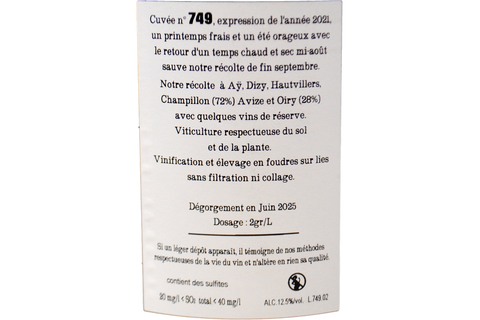 CHAMPAGNE EXTRA BRUT "CUVÉE 749" MAGNUM - JACQUESSON