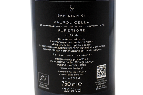VALPOLICELLA SUPERIORE DOC BIO 2024 - SAN DIONIGI