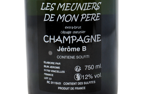 CHAMPAGNE BLANC DE NOIRS EXTRA BRUT "LES MEUNIERS DE MON PÈRE 22" - JÉRÔME BLIN