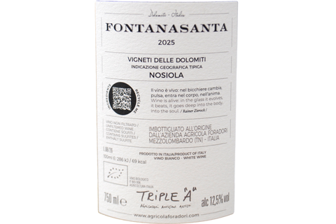 VIGNETI DELLE DOLOMITI IGT NOSIOLA "FONTANASANTA" 2025 - FORADORI