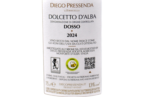DOLCETTO D'ALBA DOC "DOSSO" 2024 - DIEGO PRESSENDA