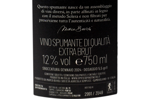 BRUT MÉTHODE CLASSIQUE "QUATTRO SOLERA" - MARCO BUVOLI 