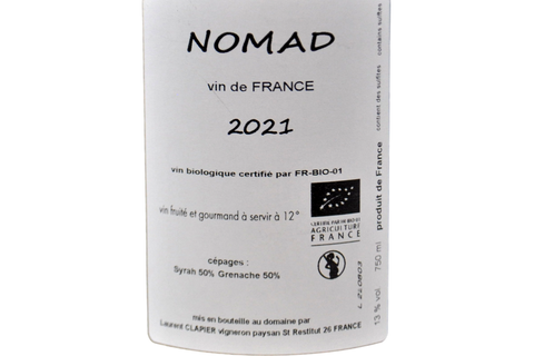 VALLE DEL RODANO V.D.F. ROUGE BIODINAMICO "NOMAD" 2021  - MAS THÉO LAURENT CLAPIER