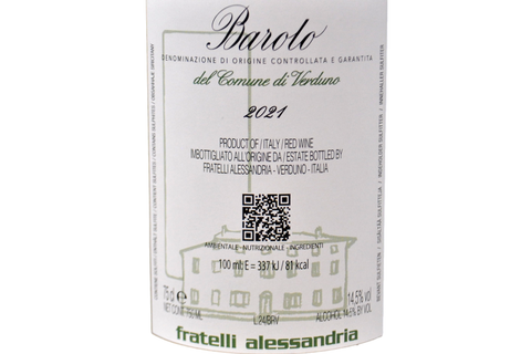 BAROLO DOCG "DEL COMUNE DI VERDUNO" 2021 - FRATELLI ALESSANDRIA