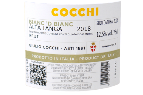 ALTA LANGA DOCG BRUT “BIANC'D BIANC” 2018 - COCCHI