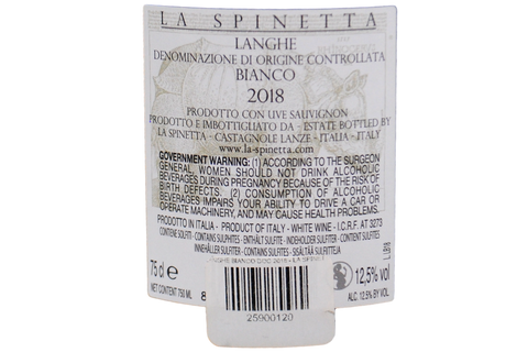 LANGHE BIANCO DOC 2018 - LA SPINETTA