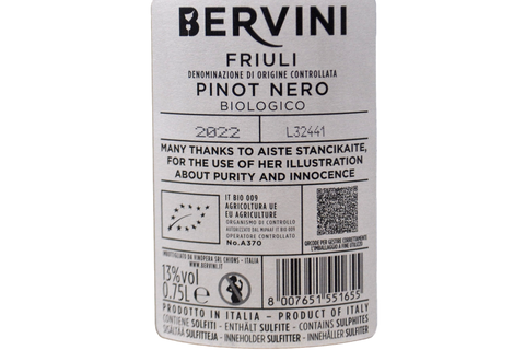 FRIULI PINOT NERO BIOLOGICO DOC 2022 - BERVINI