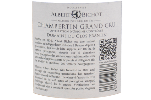 GRAND VIN DE BOURGOGNE GRAND CRU AOC "CHAMBERTIN" 2017 - DOMAINE DU CLOS FRANTIN, ALBERT BICHOT