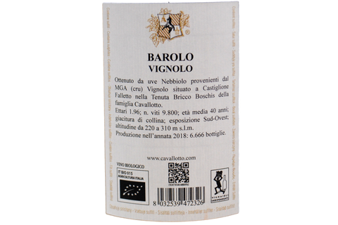 BAROLO DOCG RISERVA "VIGNOLO" 2018 - CAVALLOTTO
