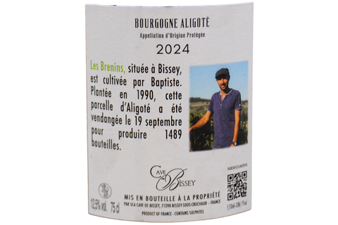 BOURGOGNE ALIGOTÉ PARCELLE "LES BRENINS" 2024 - CAVE DE BISSEY