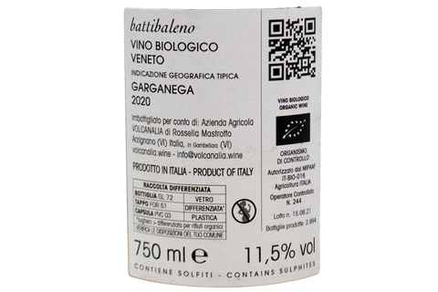 GARGANEGA IGT VENETO BIO "BATTIBALENO" 2022 - VOLCANALIA