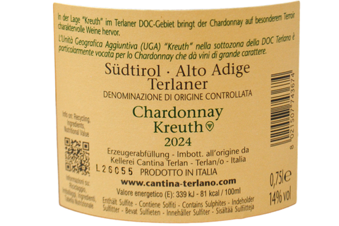 TYROL DU SUD TERLAN DOC CHARDONNAY "KREUTH" 2020 - KELLEREI TERLAN