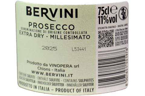 PROSECCO DOC EXTRA DRY MILLESIMATO "NATURA" 2025 - BERVINI
