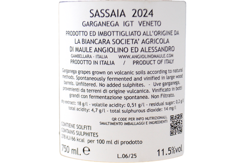 GARGANEGA IGT VENETO "SASSAIA" 2024 - LA BIANCARA - ANGIOLINO MAULE