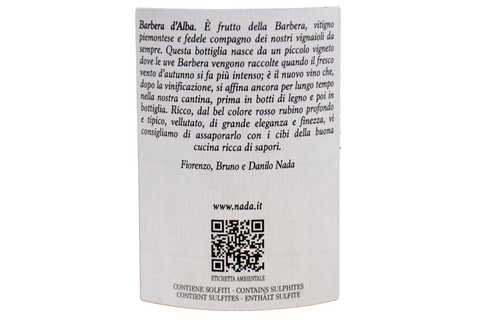 BARBERA D'ALBA DOC 2022 - NADA FIORENZO