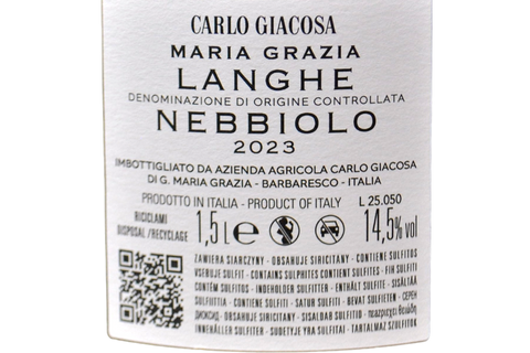LANGHE NEBBIOLO DOC "MARIA GRAZIA" 2023 MAGNUM - CARLO GIACOSA