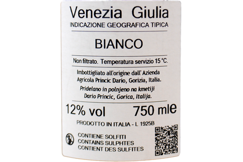VENEZIA GIULIA IGT NON FILTRATO "BIANCO" - DARIO PRINČIČ