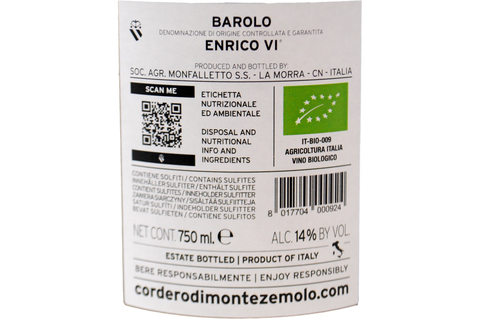 BAROLO DOCG BIO "ENRICO VI®" 2021 - CORDERO DI MONTEZEMOLO