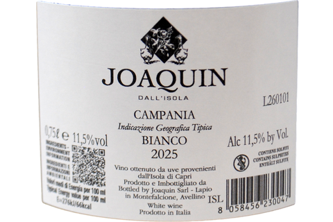 CAMPANIA BIANCO IGT "DALL'ISOLA 17ª VENDEMMIA" 2025 - JOAQUIN