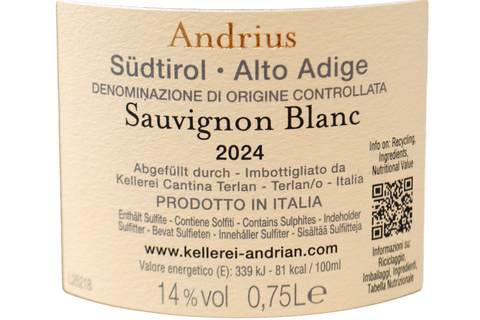 TYROL DU SUD DOC CHARDONNAY RESERVE "DORAN" 2019 - KELLEREI ANDRIAN