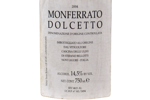 MONFERRATO DOLCETTO DOC BIODINAMICO "NIBIÔ TERRE ROSSE" 2004 - CASCINA DEGLI ULIVI
