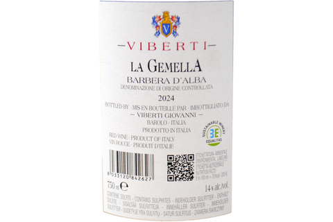 BARBERA D'ALBA DOC "LA GEMELLA" 2024 - GIOVANNI VIBERTI