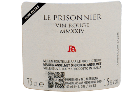 VIN ROUGE "LE PRISONNIER" 2024 - ANSELMET