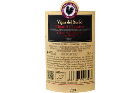CHIANTI CLASSICO DOCG GRAN SELEZIONE PANZANO "VIGNA DEL SORBO" 2021 - FONTODI
