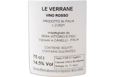 BARBERA "LE VERRANE" 2021 - BERA VITTORIO E FIGLI