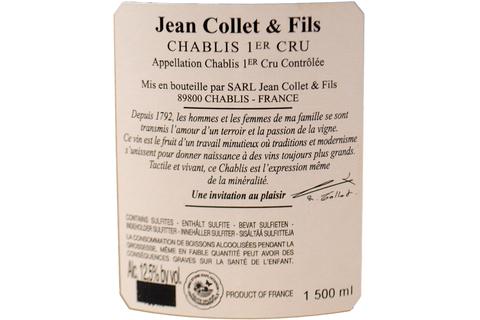 CHABLIS PREMIER CRU "MONTÉE DE TONNERRE" MAGNUM 2020 - JEAN COLLET
