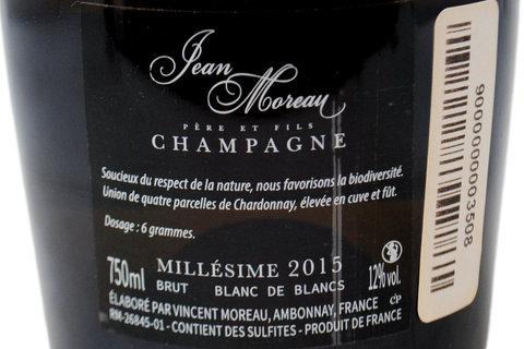 CHAMPAGNE BLANC DE BLANCS  BRUT "LES DAMES DE TREPAIL" MILLESIME'2015 - JEAN MOREAU