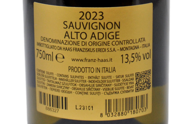 ALTO ADIGE DOC SAUVIGNON 2023 - FRANZ HAAS