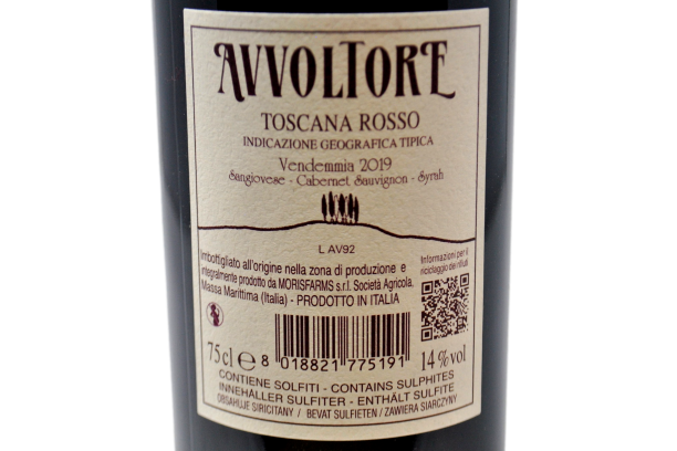 TOSCANA ROSSO IGT "AVVOLTORE" 2019 - MORISFARMS