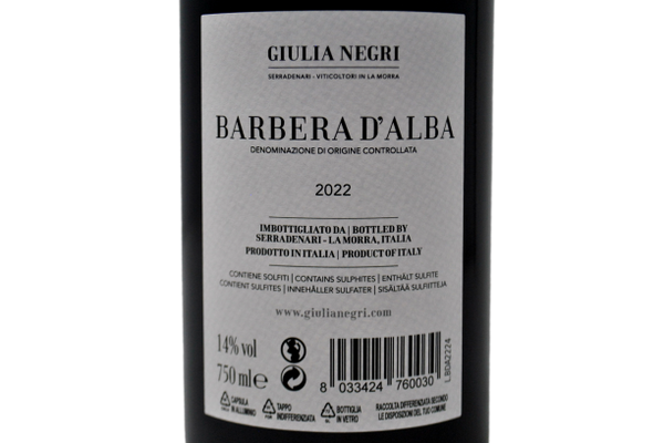 BARBERA D'ALBA DOC 2022 - GIULIA NEGRI