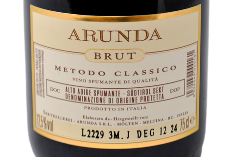 METODO CLASSICO ALTO ADIGE DOP BRUT - ARUNDA