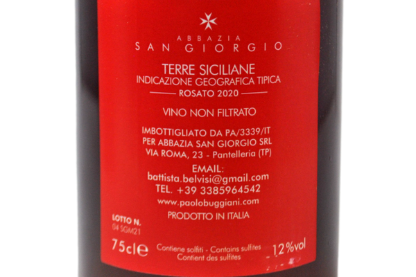 TERRE SICILIANE IGT ROSATO NON FILTRATO "BAT" 2020 - ABBAZIA SAN GIORGIO