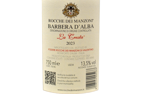 BARBERA D'ALBA DOC “LA CRESTA” 2023 - ROCCHE DEI MANZONI