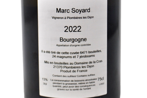 BOURGOGNE BLANC COTEAUX DE DIJION MONOPOLE "CRAS" 2020 - MARC SOYARD