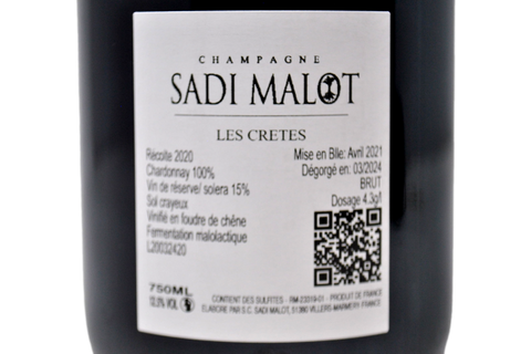 CHAMPAGNE PREMIER CRU BRUT BLANC DE BLANCS "LES CRÊTES" - SADI MALOT