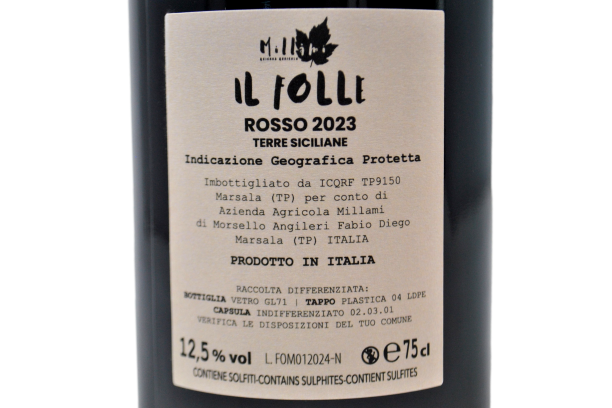 TERRE SICILIANE ROSSO IGP "IL FOLLE" 2023 - MILLAMI