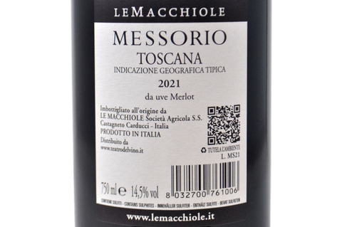 TOSCANA IGT "MESSORIO" 2021 - LE MACCHIOLE