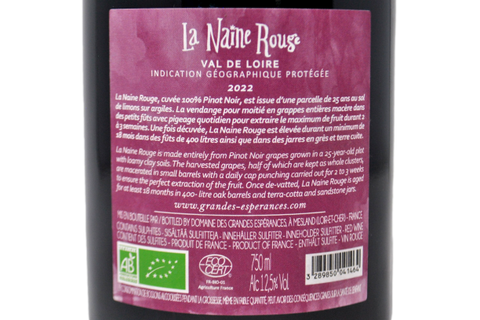 VAL DE LOIRE PINOT NOIR BIO IGP "LA NAINE ROUGE" 2022 - DOMAINE DES GRANDES ESPERANCES