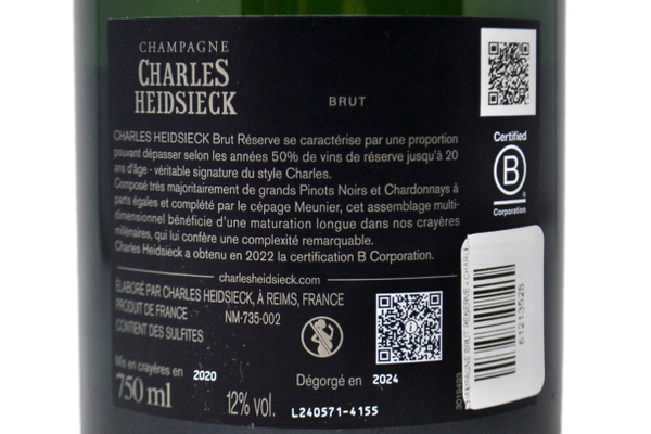 CHAMPAGNE BRUT RESERVE - CHARLES HEIDSIECK