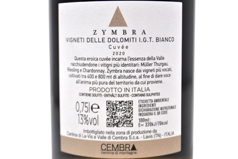 VIGNETI DELLE DOLOMITI IGT "ZYMBRA" 2020 - CEMBRA CANTINA DI MONTAGNA