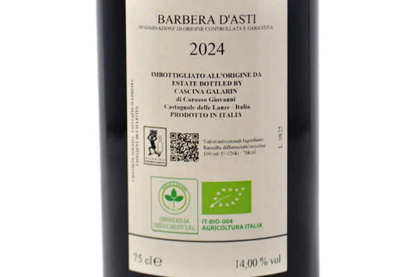 BARBERA D'ASTI DOCG BIO "LE QUERCE" 2024 - CASCINA GALARIN