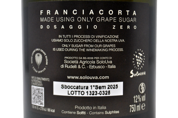 FRANCIACORTA DOCG DOSAGGIO ZERO - SOLOUVA