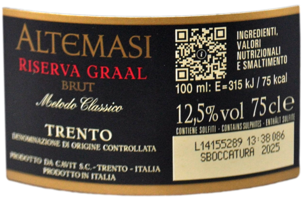 TRENTO DOC BRUT "RISERVA GRAAL" 2018 - ALTEMASI