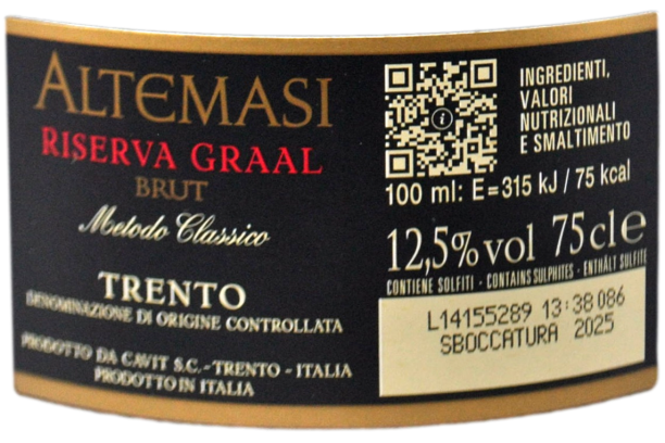 TRENTO DOC BRUT "RISERVA GRAAL" 2018 - ALTEMASI